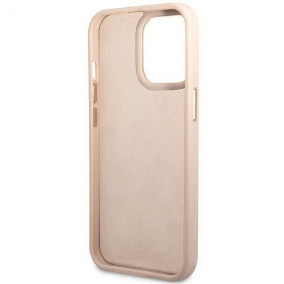 Guess GUHCP14LHG4SHP Husă rigidă pentru iPhone 14 Pro 6,1" rożowy/roz 4G Vintage Gold Logo