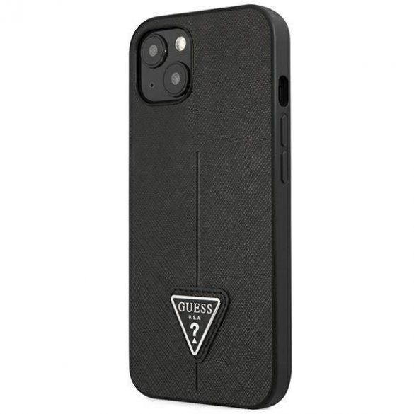 Guess GUHCP14MPSATLK iPhone 14 Plus / 15 Plus 6.7" carcasa rigidă neagră SaffianoTriangle Logo