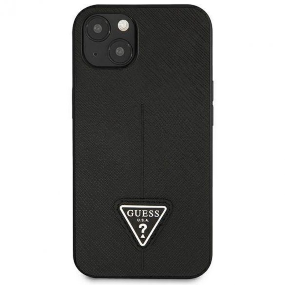 Guess GUHCP14MPSATLK iPhone 14 Plus / 15 Plus 6.7" carcasa rigidă neagră SaffianoTriangle Logo