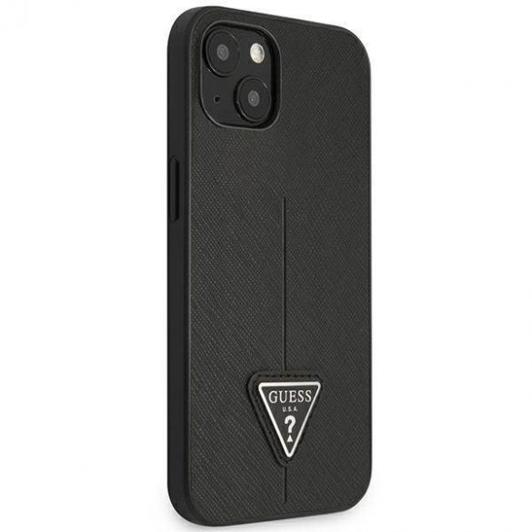 Guess GUHCP14MPSATLK iPhone 14 Plus / 15 Plus 6.7" carcasa rigidă neagră SaffianoTriangle Logo