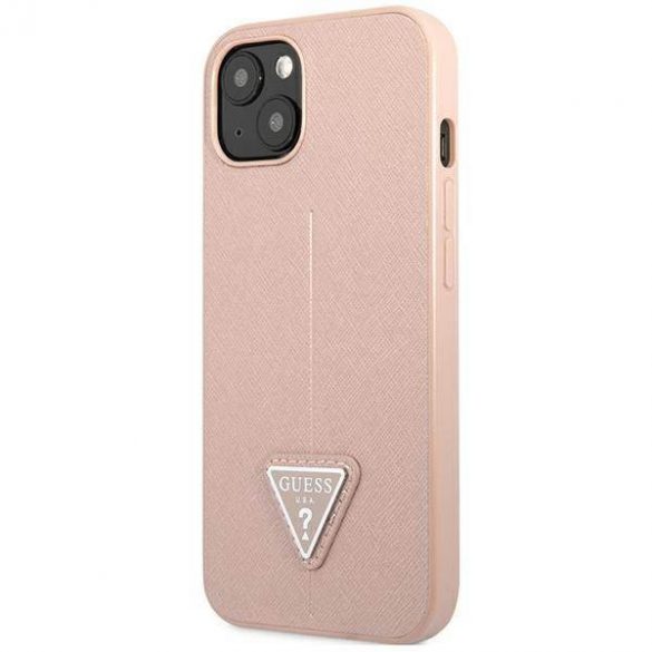 Guess GUHCP14SPSATLP iPhone 14 / 15 / 13 6.1" rożowy/roz hardcase SaffianoTriangle Logo