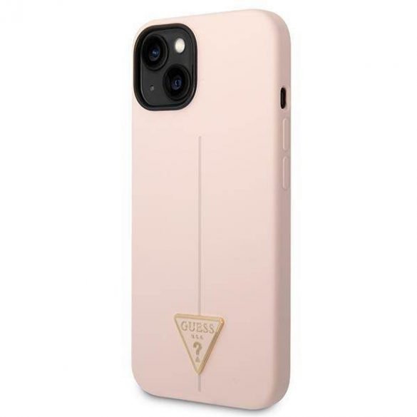 Guess GUHCP14SSLTGP iPhone 14 / 15 / 13 6.1" rożowy/roz hardcase Triunghi din silicon