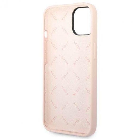 Guess GUHCP14SSLTGP iPhone 14 / 15 / 13 6.1" rożowy/roz hardcase Triunghi din silicon