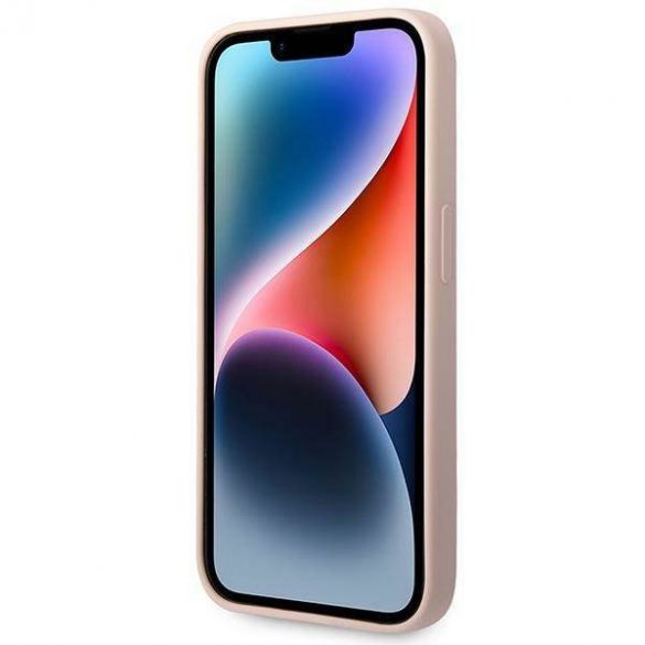 Guess GUHCP14LSLTGP iPhone 14 Pro 6,1" rożowy/roz carcasă rigidă din silicon Husă triunghiulară