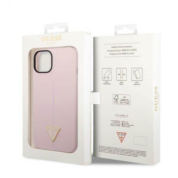 Guess GUHCP14SSLTGU iPhone 14 / 15 / 13 6.1" fioletowy/purpuriu hardcase Triunghi din silicon