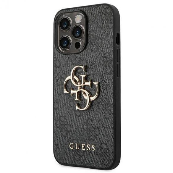 Guess GUHCP14L4GMGGR Carcasă rigidă pentru iPhone 14 Pro 6,1" szary/gri 4G Big Metal Logo