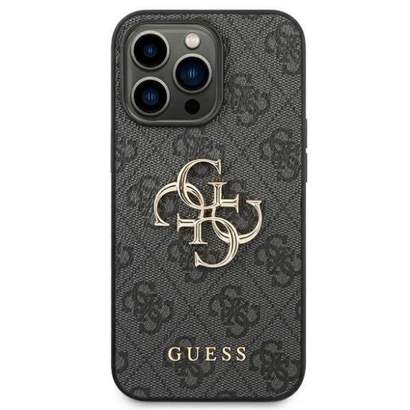 Guess GUHCP14L4GMGGR Carcasă rigidă pentru iPhone 14 Pro 6,1" szary/gri 4G Big Metal Logo