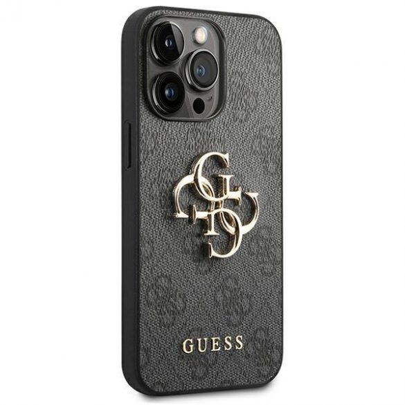 Guess GUHCP14L4GMGGR Carcasă rigidă pentru iPhone 14 Pro 6,1" szary/gri 4G Big Metal Logo