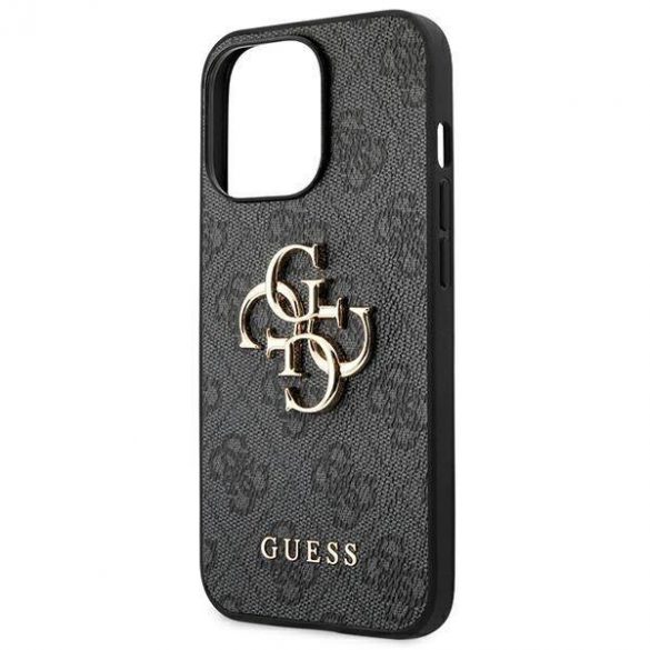 Guess GUHCP14L4GMGGR Carcasă rigidă pentru iPhone 14 Pro 6,1" szary/gri 4G Big Metal Logo