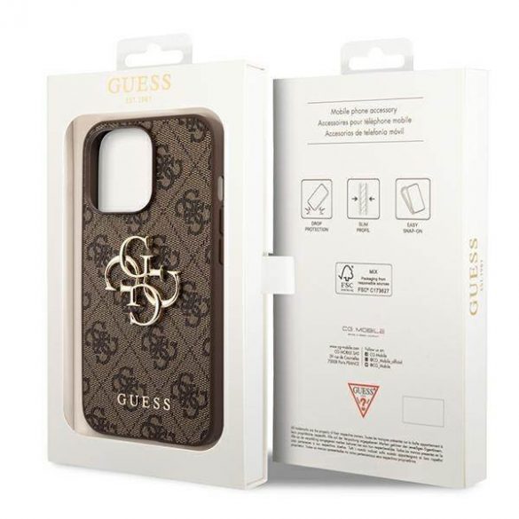 Guess GUHCP14L4GMGBR iPhone 14 Pro 6,1"maro/maro ,Husătare 4G Big Metal Logo