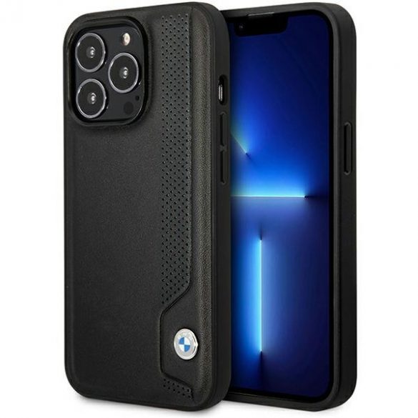 Etui BMW BMHCP14L22RBDK iPhone 14 Pro 6,1 husă rigidă czarny/negru piele Blue Dots"