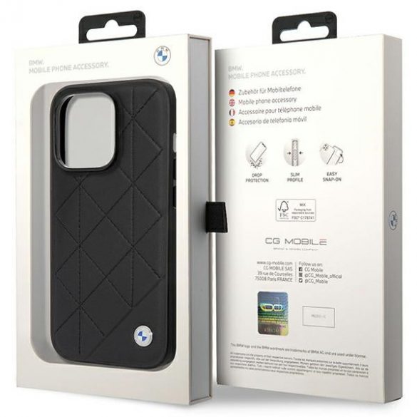 Etui BMW BMHCP14L22RQDK iPhone 14 Pro 6,1 czarny/black Leather Quilted"