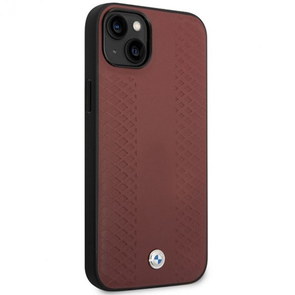 Etui BMW BMHCP14S22RFGR iPhone 14 / 15 / 13 6.1" burgundowy/burgundy Piele Diamond Pattern