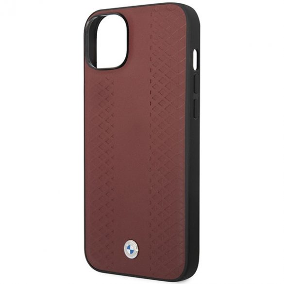 Etui BMW BMHCP14S22RFGR iPhone 14 / 15 / 13 6.1" burgundowy/burgundy Piele Diamond Pattern