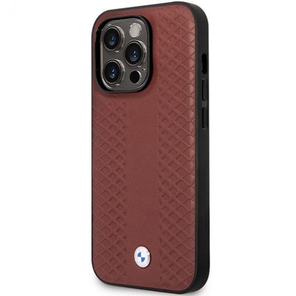 Etui BMW BMHCP14L22RFGR iPhone 14 Pro 6,1 burgundowy/burgundy Leather Diamond Pattern"