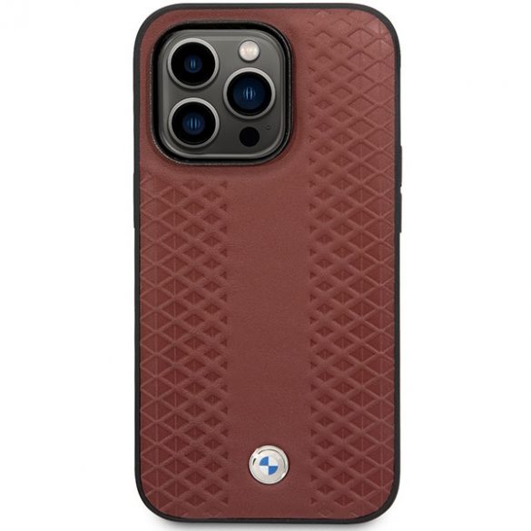 Etui BMW BMHCP14L22RFGR iPhone 14 Pro 6,1 burgundowy/burgundy Leather Diamond Pattern"