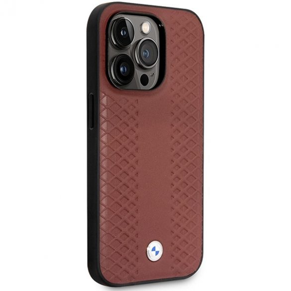 Etui BMW BMHCP14L22RFGR iPhone 14 Pro 6,1 burgundowy/burgundy Leather Diamond Pattern"