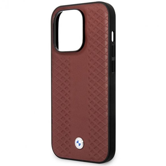 Etui BMW BMHCP14L22RFGR iPhone 14 Pro 6,1 burgundowy/burgundy Leather Diamond Pattern"