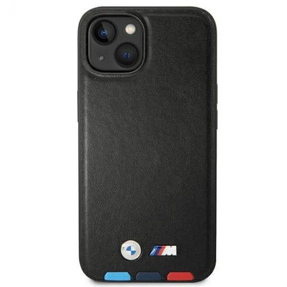 Etui BMW BMHCP14S22PTDK iPhone 14 / 15 / 13 6.1" czarny/black Leather Stamp Tricolor