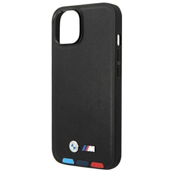 Etui BMW BMHCP14S22PTDK iPhone 14 / 15 / 13 6.1" czarny/black Leather Stamp Tricolor