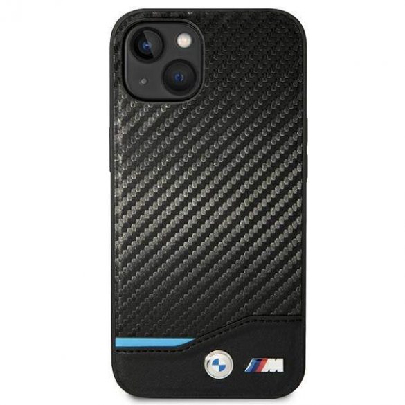 Etui BMW BMHCP14S22NBCK iPhone 14 / 15 / 13 6.1" czarny/black Leather Carbon