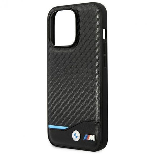 Etui BMW BMHCP14L22NBCK Husă din piele pentru iPhone 14 Pro 6,1" czarny/negru Carbon