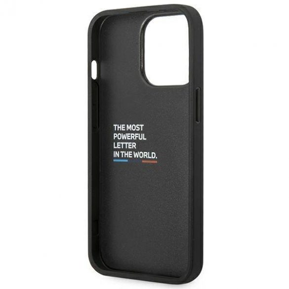 Etui BMW BMHCP14L22NBCK Husă din piele pentru iPhone 14 Pro 6,1" czarny/negru Carbon