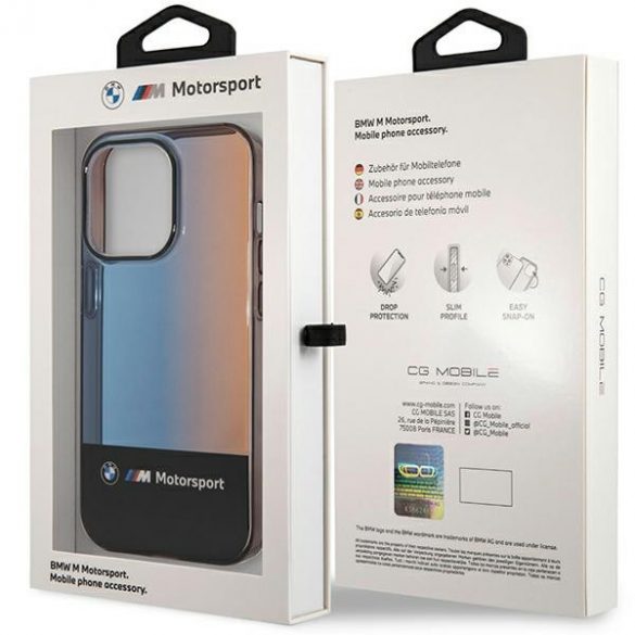 Etui BMW BMHCP14L22HMGK iPhone 14 Pro 6,1 czarny/negru Jumătate Tricolor"