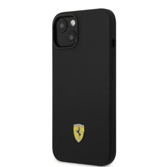 Ferrari FEHMSIP14SBK iPhone 14 / 15 / 13 6.1" carcasă rigidă/neagră Silicone Metal Logo Magsafe