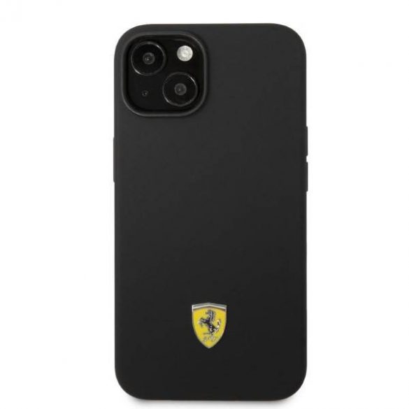 Ferrari FEHMSIP14SBK iPhone 14 / 15 / 13 6.1" carcasă rigidă/neagră Silicone Metal Logo Magsafe