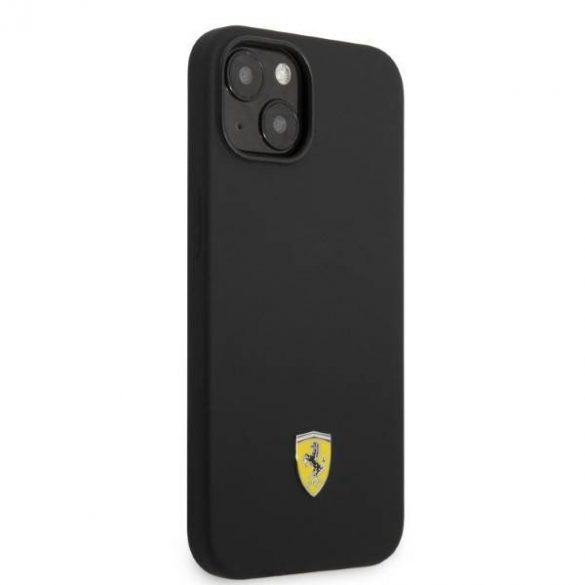 Ferrari FEHMSIP14SBK iPhone 14 / 15 / 13 6.1" carcasă rigidă/neagră Silicone Metal Logo Magsafe