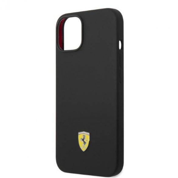 Ferrari FEHMSIP14SBK iPhone 14 / 15 / 13 6.1" carcasă rigidă/neagră Silicone Metal Logo Magsafe