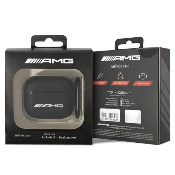 Husă AMG AMA3SLWK AirPods 3 carcasă/neagră Husă din piele