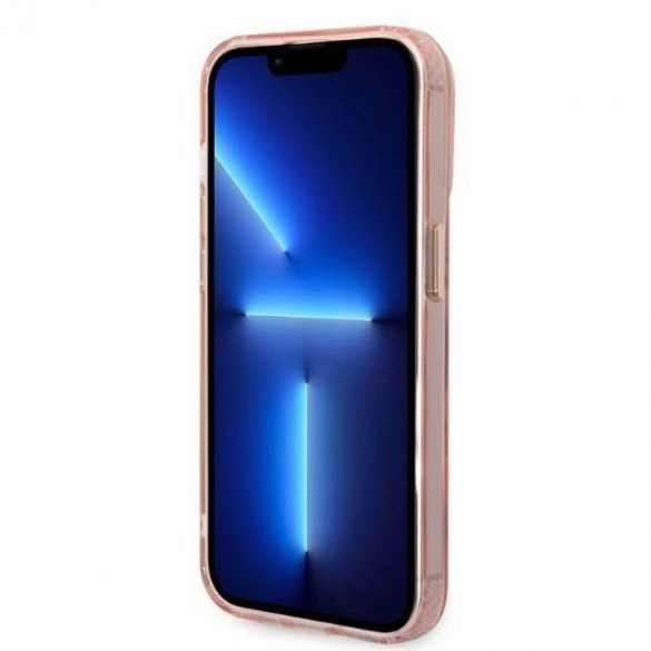 Guess GUHMP14LHTCMP Husă rigidă pentru iPhone 14 Pro 6,1" rożowy/roz Gold Outline Husă MagSafe translucidă