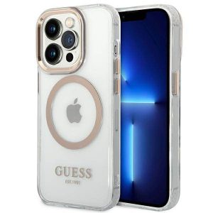 Guess GUHMP14LHTRMD iPhone 14 Pro 6,1" złoty/husă rigidă aurie Husă Metal Outline Magsafe