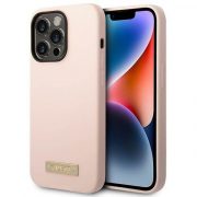   Guess GUHMP14XSBPLP iPhone 14 Pro Max 6,7" husă rigidă rożowy/roz Husă MagSafe din silicon Placă cu logo