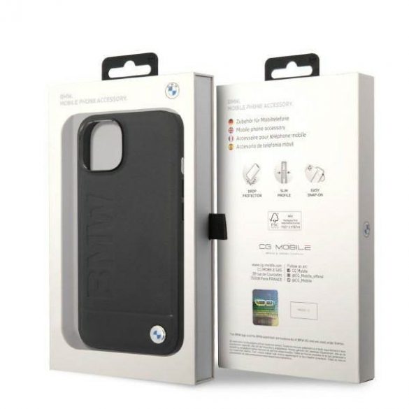 Etui BMW BMHMP14SSLLBK iPhone 14 / 15 / 13 6.1" czarny/negru hardcase Signature Logo Imprint Magsafe