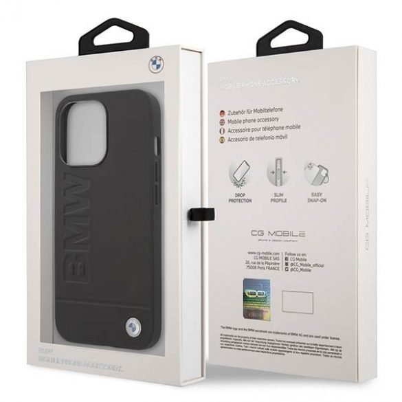 Etui BMW BMHMP14LSLLBK Carcasă rigidă pentru iPhone 14 Pro 6,1" czarny/negru Signature Logo Imprint Magsafe