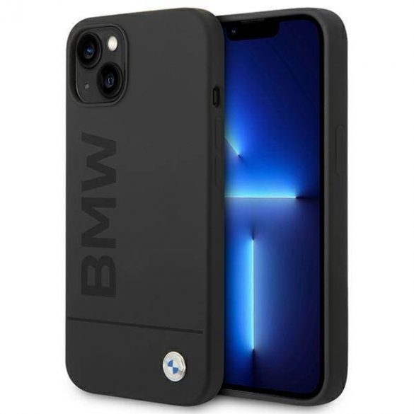 Etui BMW BMHMP14MSLBLBK iPhone 14 Plus / 15 Plus 6,7" czarny/negru hardcase Silicon Signature Logo Magsafe