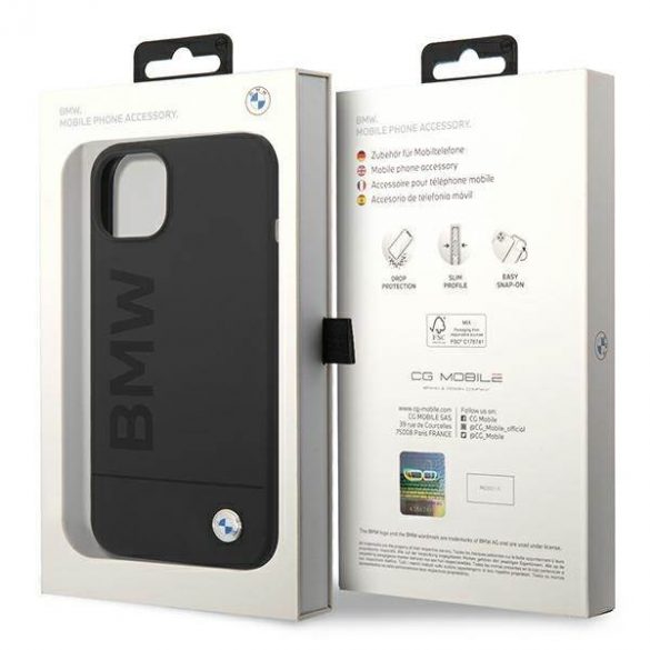 Etui BMW BMHMP14MSLBLBK iPhone 14 Plus / 15 Plus 6,7" czarny/negru hardcase Silicon Signature Logo Magsafe