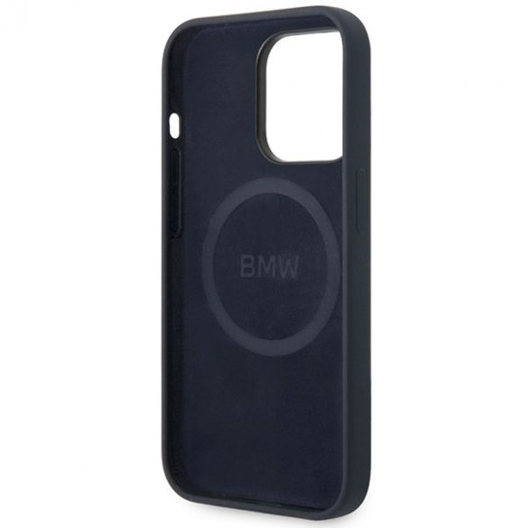 Etui BMW BMHMP14LSILNA iPhone 14 Pro 6,1 granatowy/marine Silicone Metal Logo MagSafe"