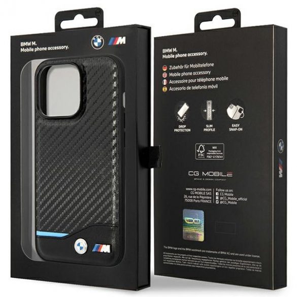 Etui BMW BMHMP14L22NBCK iPhone 14 Pro 6,1 czarny/black Carbon MagSafe"