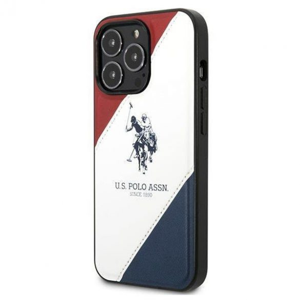 US Polo USHCP14LPSO3 Husa pentru iPhone 14 Pro 6,1" biał/alb Tricolor Embossed