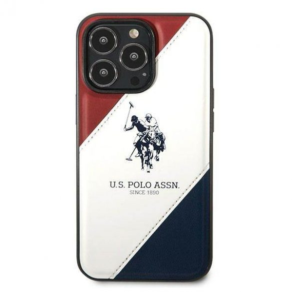 US Polo USHCP14LPSO3 Husa pentru iPhone 14 Pro 6,1" biał/alb Tricolor Embossed