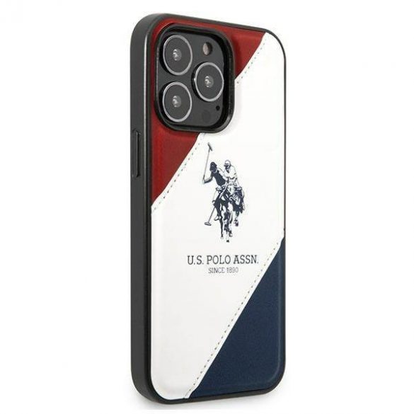 US Polo USHCP14LPSO3 Husa pentru iPhone 14 Pro 6,1" biał/alb Tricolor Embossed