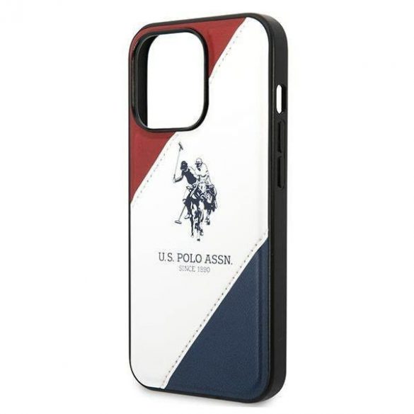 US Polo USHCP14LPSO3 Husa pentru iPhone 14 Pro 6,1" biał/alb Tricolor Embossed