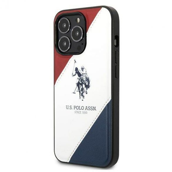 US Polo USHCP14XPSO3 Husa pentru iPhone 14 Pro Max 6,7" biał/alb Tricolor Embossed