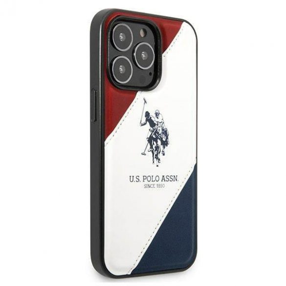 US Polo USHCP14XPSO3 Husa pentru iPhone 14 Pro Max 6,7" biał/alb Tricolor Embossed