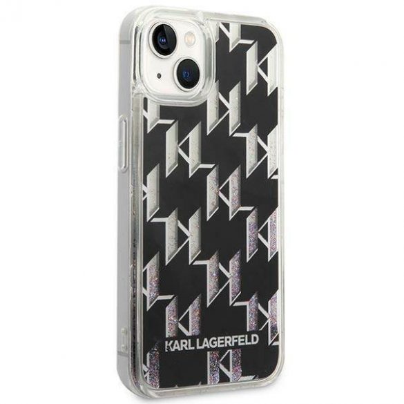 Karl Lagerfeld KLHCP14SLMNMK iPhone 14 / 15 / 13 6,1" hardcase czarny/negru Liquid Glitter Monogram