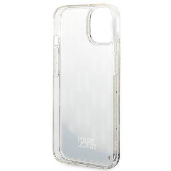 Karl Lagerfeld KLHCP14SLMNMS iPhone 14 / 15 / 13 6,1" hard Husă argintiu/argintiu Liquid Glitter Monogram